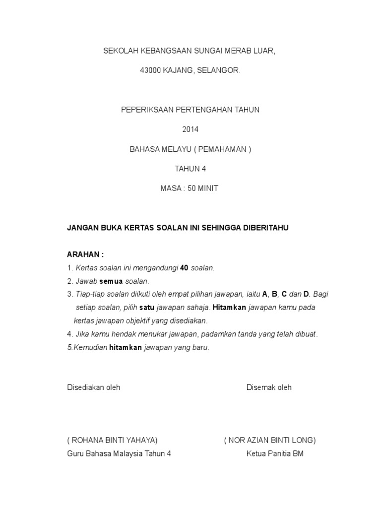 Penulisan Tahun 4  PDF