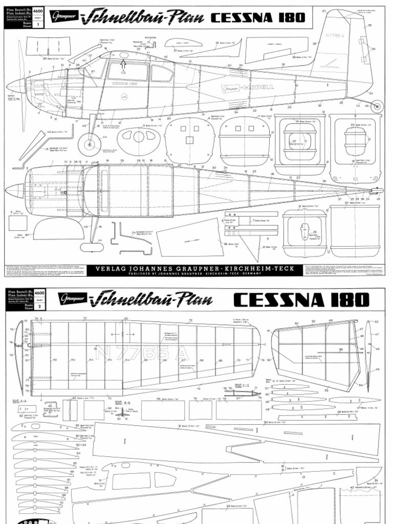 PLAN DE CONSTRUCTION original pour Graupner CESSNA 150 - moteur
