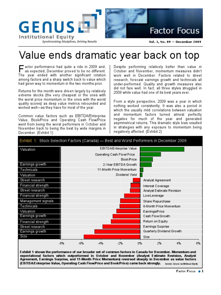 December 2009 Factor Performance Analysis | PDF | Finance & Money ...