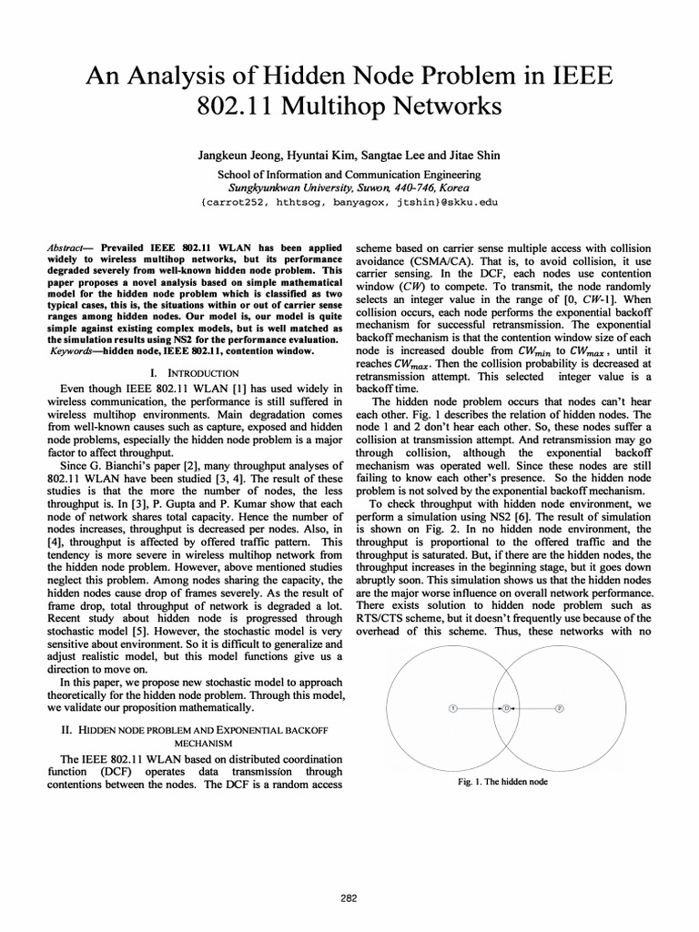 Hidden Node Problem in IEEE 802.11 | PDF | Wireless Lan | Ieee 802.11