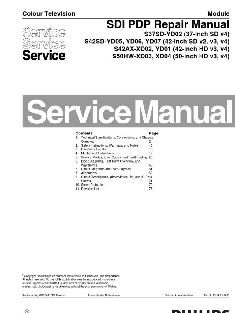 ... Array - colour television electrostatic discharge power supply rh  scribd com Array - philips tv ch a02e aa service manual ...