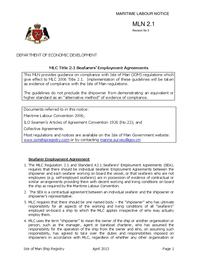 Seafarers' Employment Agreements | PDF | Sailor | International 