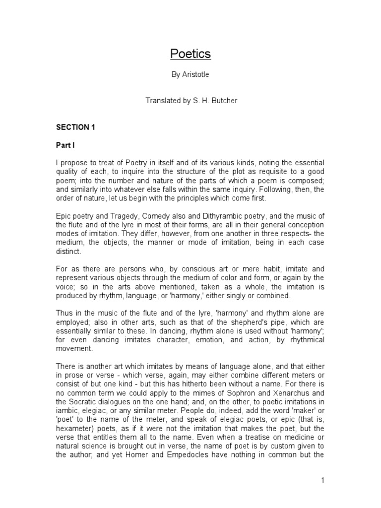 Aristotle's Poetics | PDF | Poetry | Tragedy