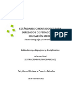 Estándares Orientadores para Egresados de Pedagogía en Educación Media Extracto Multimodalidad PDF