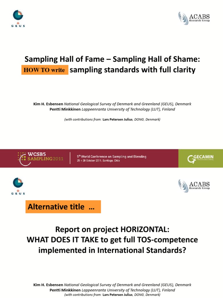 HORIZONTAL: A New Sampling Standard | PDF | Quality Assurance ...