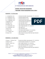 Jadwal Kegiatan Akademik Itsb 2013 - 2014