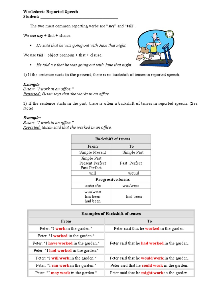 Reported Speech Exercises and Grammar | PDF | Onomastics | Rules