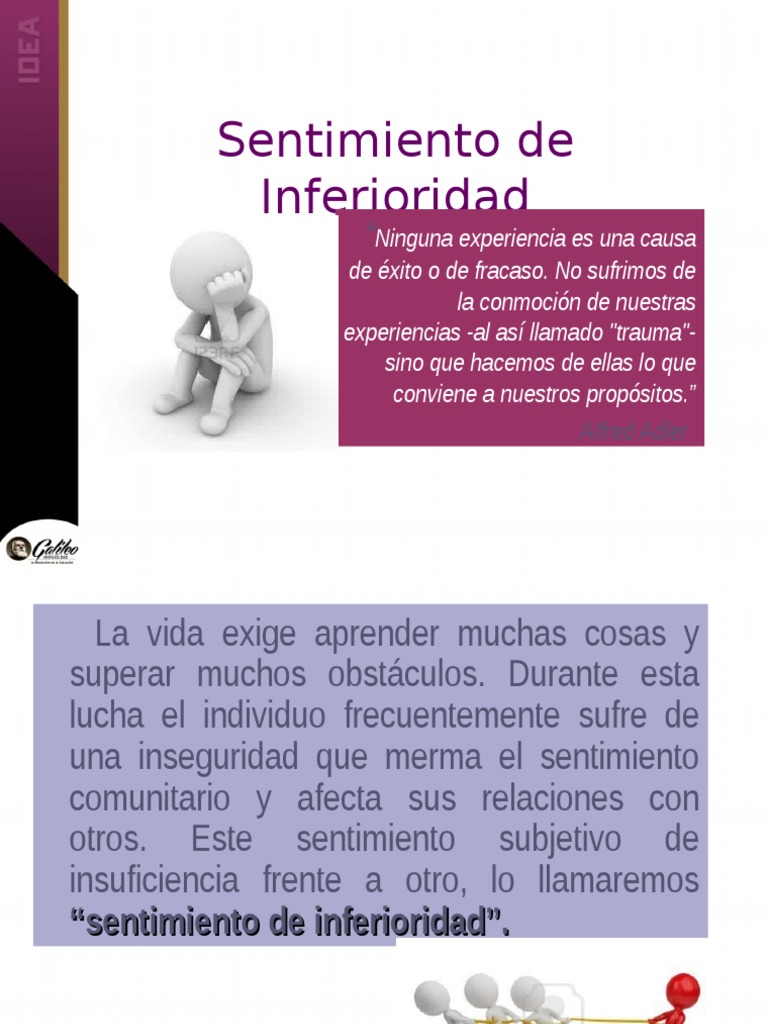 Tema 4 Sentimiento de Inferioridad (1) | Subjetividad | Sensación
