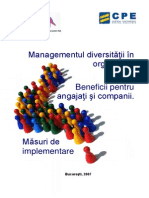 Managementul Diversitatii in Organizatii. Beneficii Pentru Angajati Si Companii