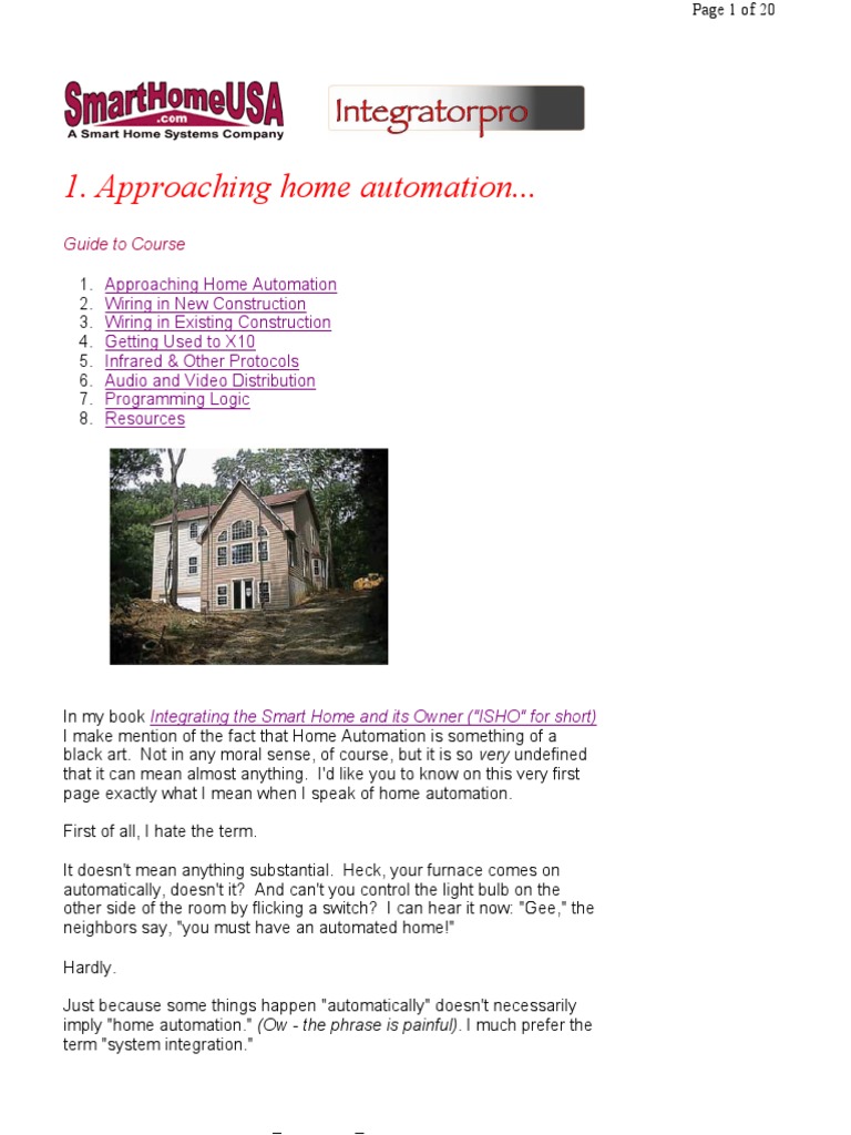 Home Automation Basics and Wiring Guide | PDF | Home Automation | Basement