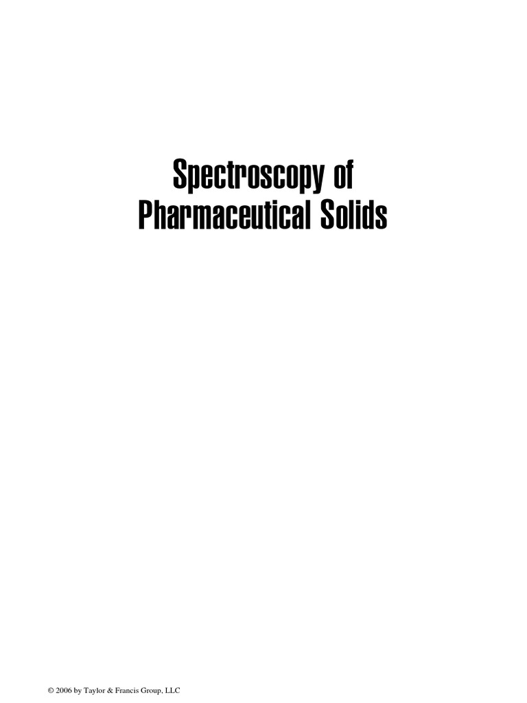 Spectroscopy of Pharmaceutical Solids PDF | PDF | Spectroscopy ...