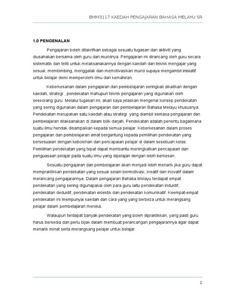 Konsep Pendekatan Induktif Deduktif Elektif Dan Komunikatif Rph Refleksi Pdf