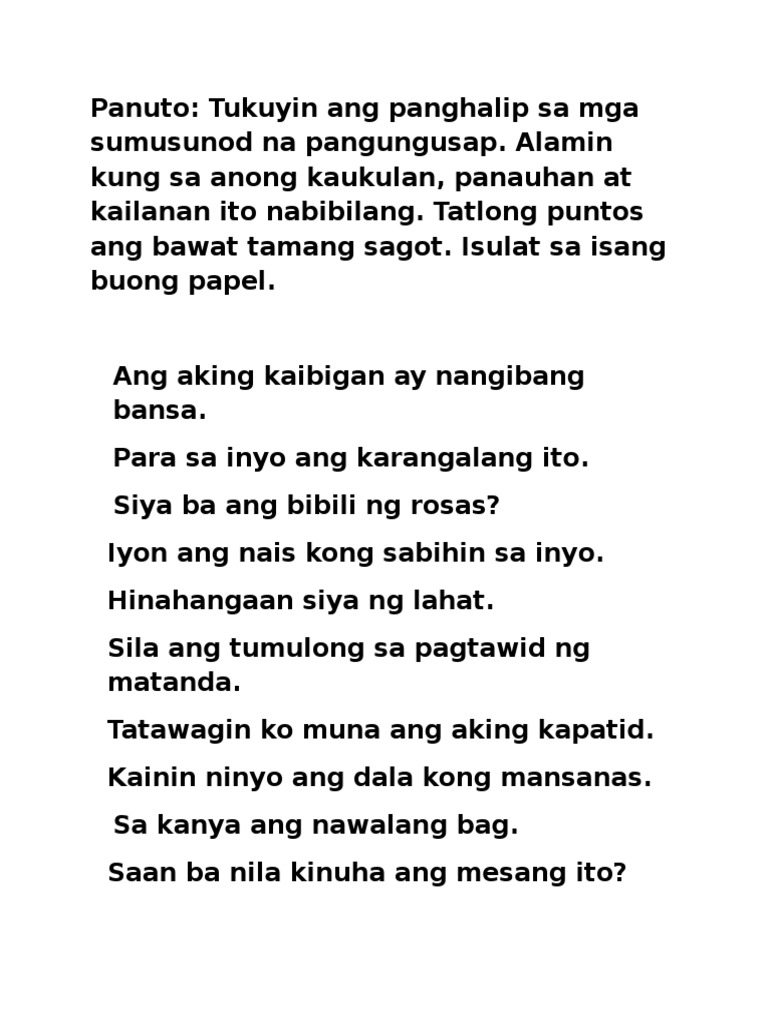 Panuto | PDF