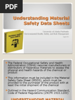 Understanding Material Safety Data Sheets August 2012