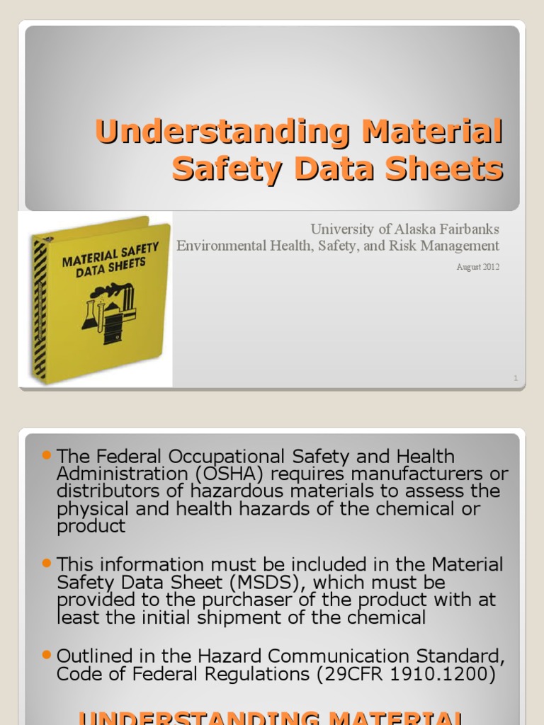 Material Safety Data Sheets Overview | PDF | Flammability | Physical ...