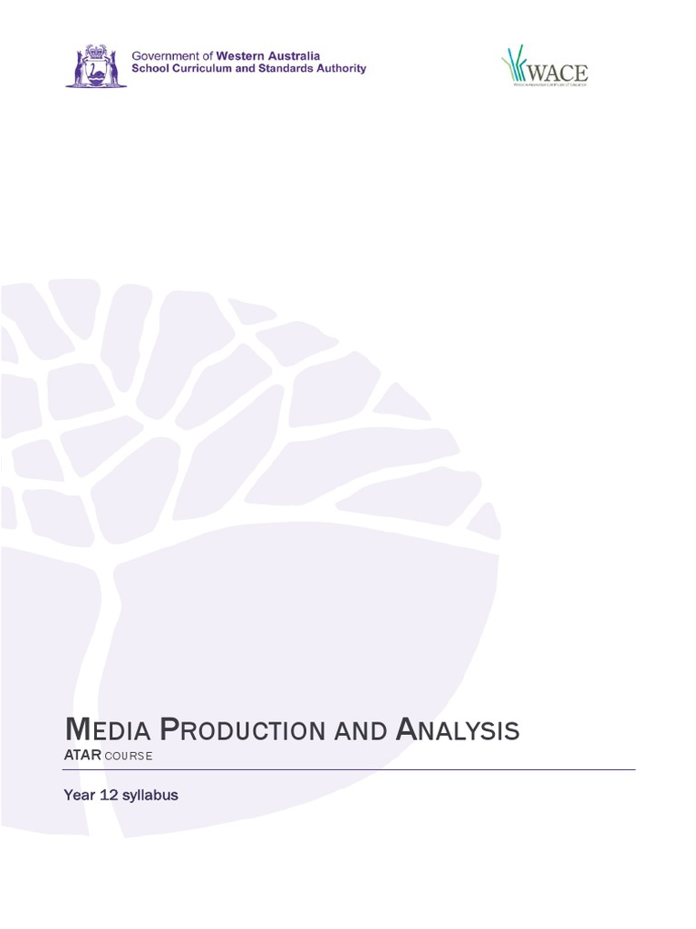 Media Production and Analysis Y12 Syllabus Atar PDF | PDF | Educational ...