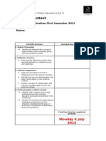 Template for the Assessment Timeline First Semester 2015