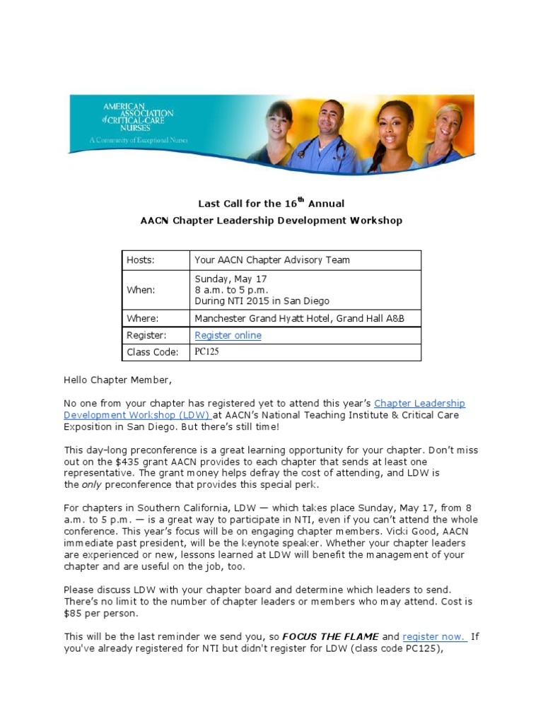 AACN Chapter Leadership Workshop 2015 | PDF | Career & Growth | Business