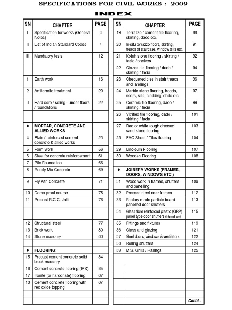 Civil Specification | PDF | Lime (Material) | Flooring