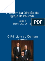 Licao 7 a Ordem Na Direcao Da Igreja Restaurada