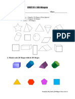 4th Geometry Unit 5 3D Shapes Exercises