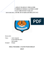 Karya Tulis Ilmiah - Pengolahan Bahan Organik Menjadi Sumber Energi Alternatif Yang Dapat Diterapkan Di Daerah Belitung