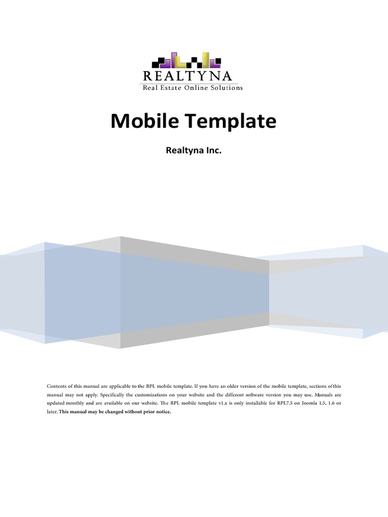 Mobile Template Realtyna Inc PDF Menu Joomla