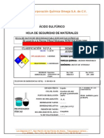 MSDS ácido sulfúrico