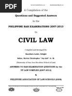 Download 2007-2013 Civil Law Philippine Bar Examination Questions and Suggested Answers JayArhSalsLadot by Jay-Arh SN262939078 doc pdf