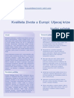 Kvaliteta Života U Europi: Utjecaj Krize