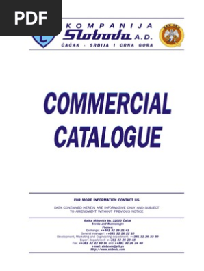 Commercial Catalogue Kompanija Sloboda Ad