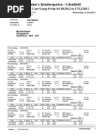 Bambino's Kindergarten - Glenfield: CCMS Child Care Usage From 01/10/2012 To 17/12/2012