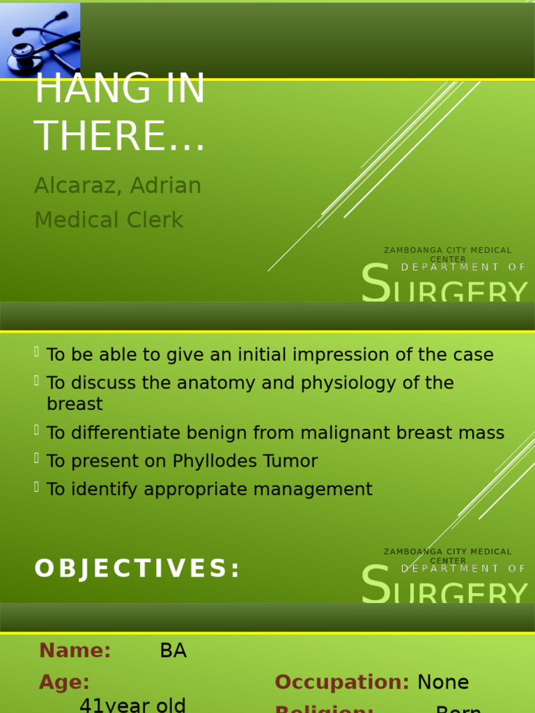 Phyllodes Tumor in Right Breast Case | PDF | Diseases And Disorders ...