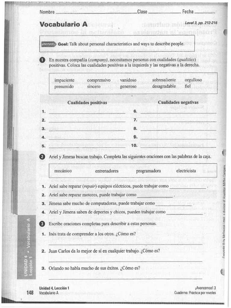 Unit 4 Lesson 1 Ws | PDF