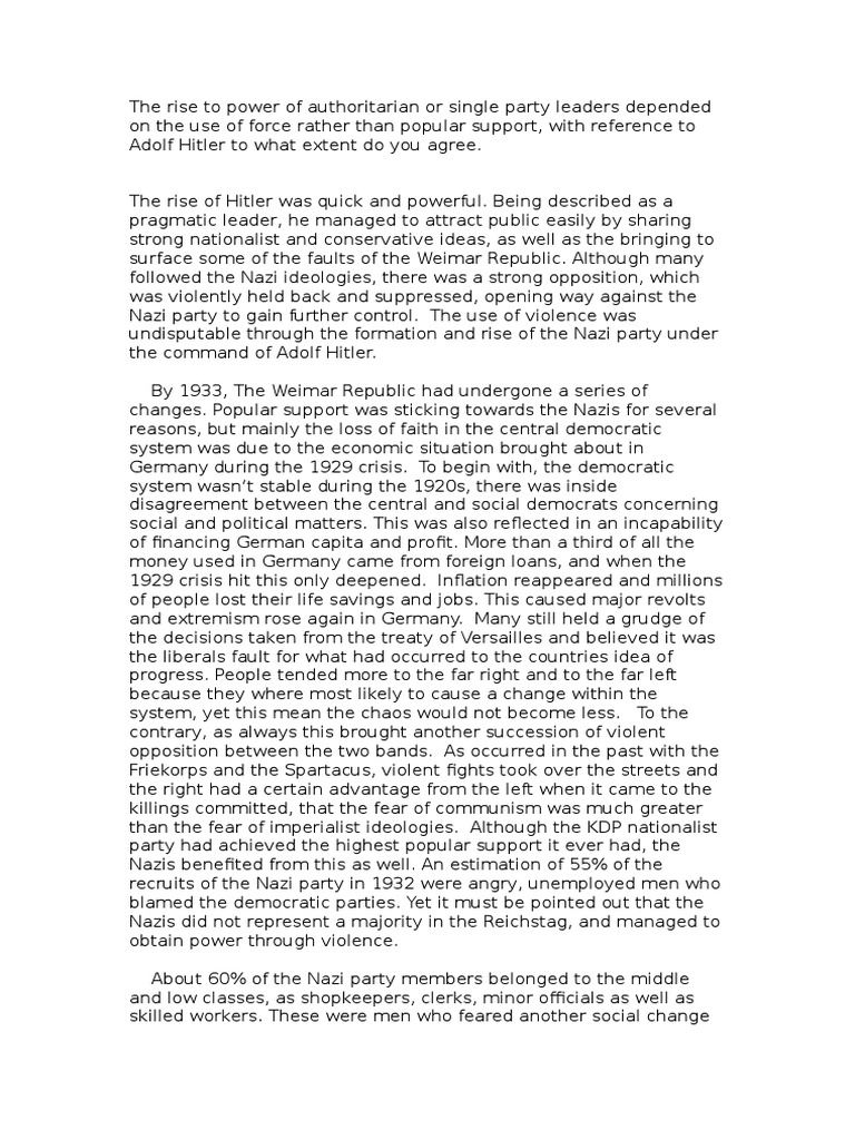 Hitler's rise to power thesis statement picture