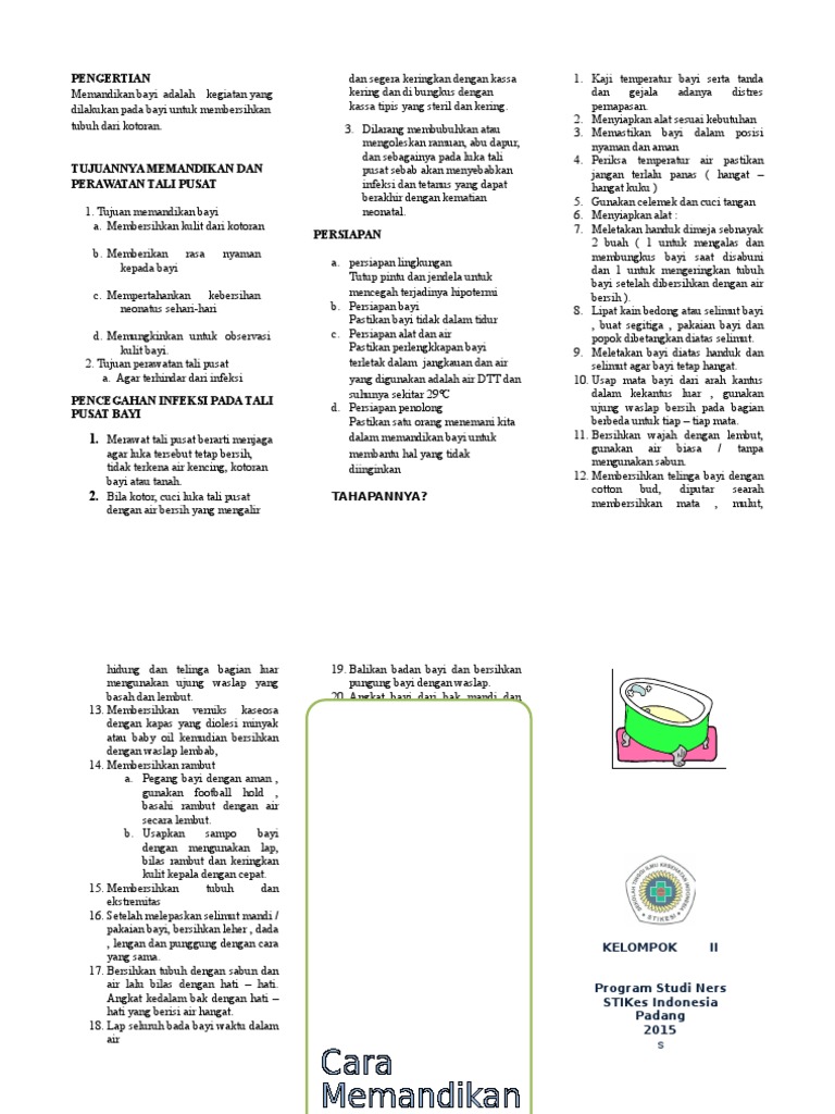 Leaflet Memandikan Bayi