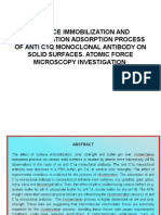 Surface Immobilization and Clusterization Adsorption Process of Anti C1Q Monoclonal Antibody On Solid Surfaces. Atomic Force Microscopy Investigation