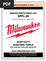 Parts Pricing MILWAUKEE TOOLS 