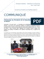 Communiqué de presse - Hommage national à Rose Francine Rogombé