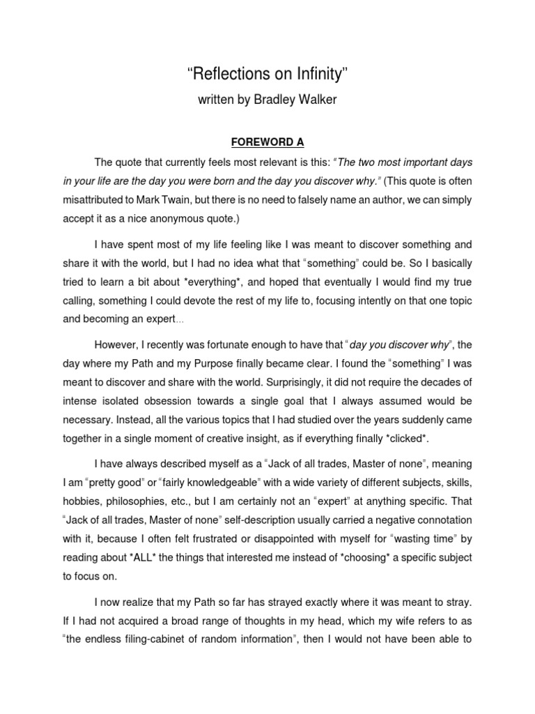 Reflections On Infinity | PDF | Lewis Carroll | Universe