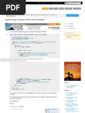 Append Image to Pages of PDF Using ITextSharp