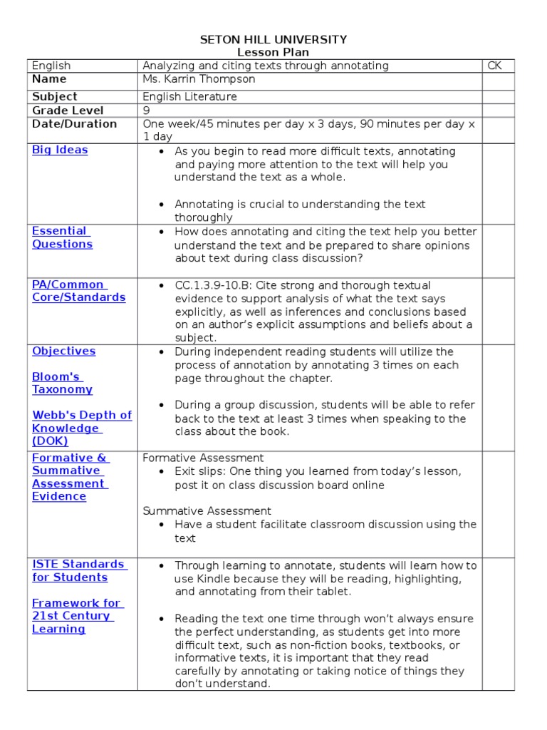 lesson plan draft Lesson Plan Hearing Loss