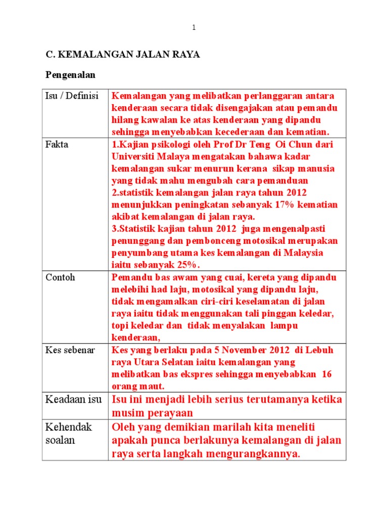 Kemalangan Jalan Raya Pdf