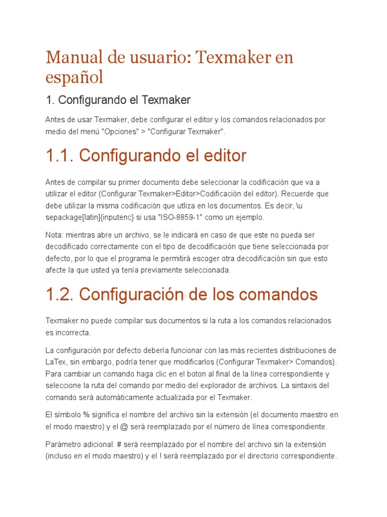 Manual de Texmaker en Español | PDF | Point and Click | Te X