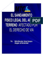 Saneamiento Fisico Legal Derecho de Via