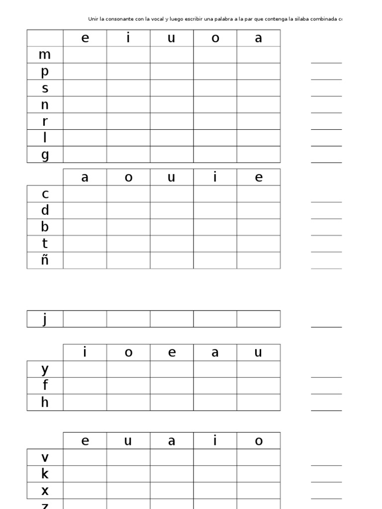 Ejercicios de Vocales y Consonantes | PDF | Semiótica | Voz humana