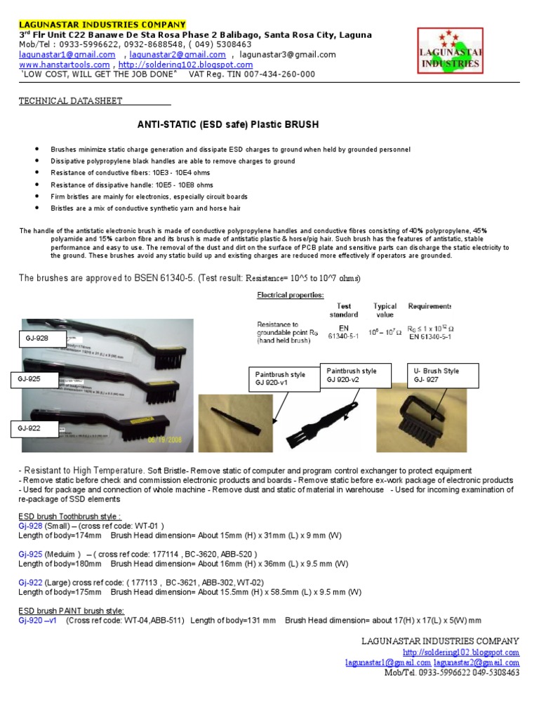 ESD Brush PDF Brush Electrostatic Discharge