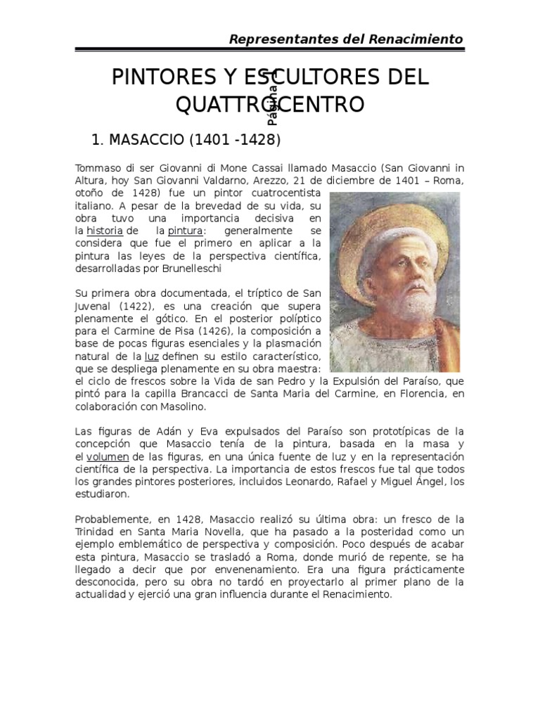 Biografías (Representantes Del Renacimiento) | PDF | Rafael | Miguel Ángel, image size:768x1024