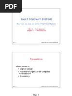 Fault Tolerant Systems: Prerequisites