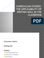 The Applicability of Writing Skill in Classroom